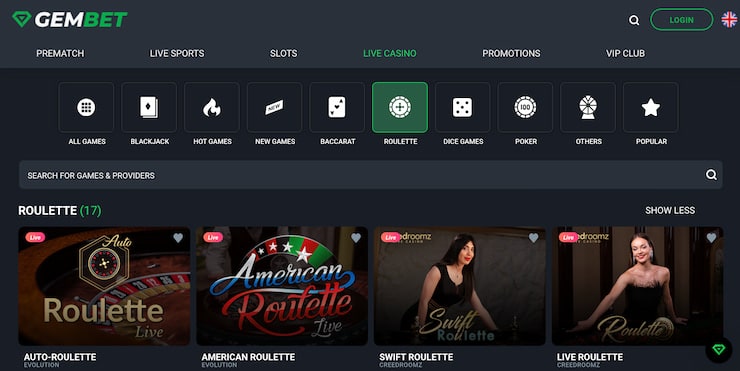 GemBet Roulette Games Malaysia