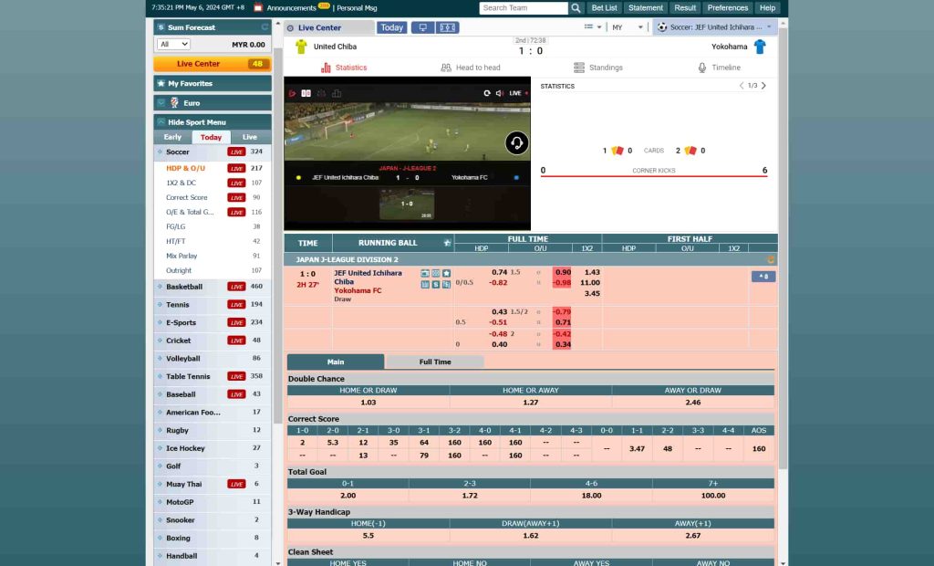 live online betting