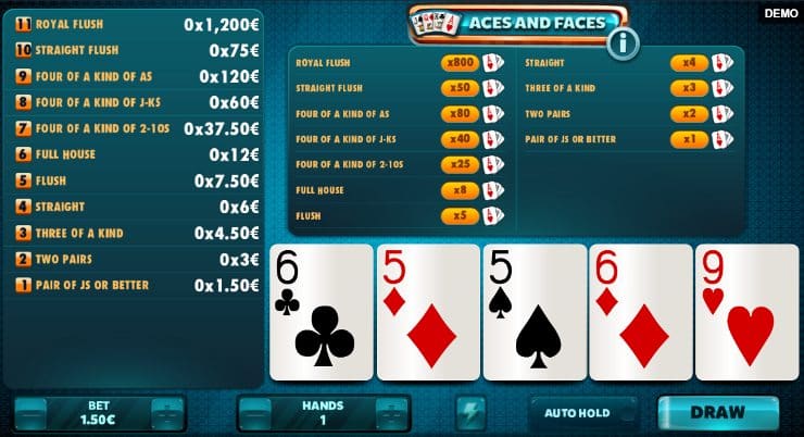 Aces and Faces Video Poker MY