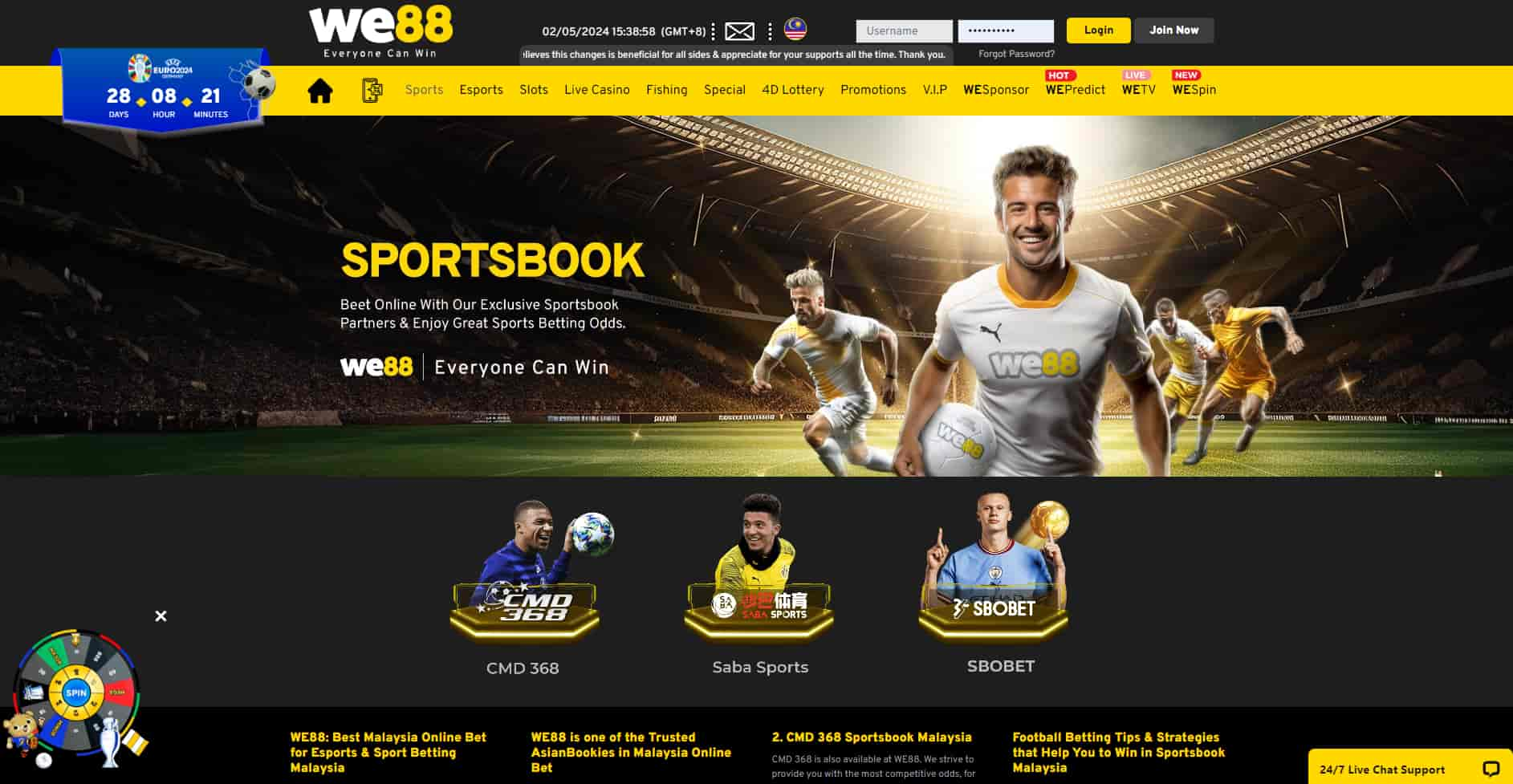 we88 live betting site